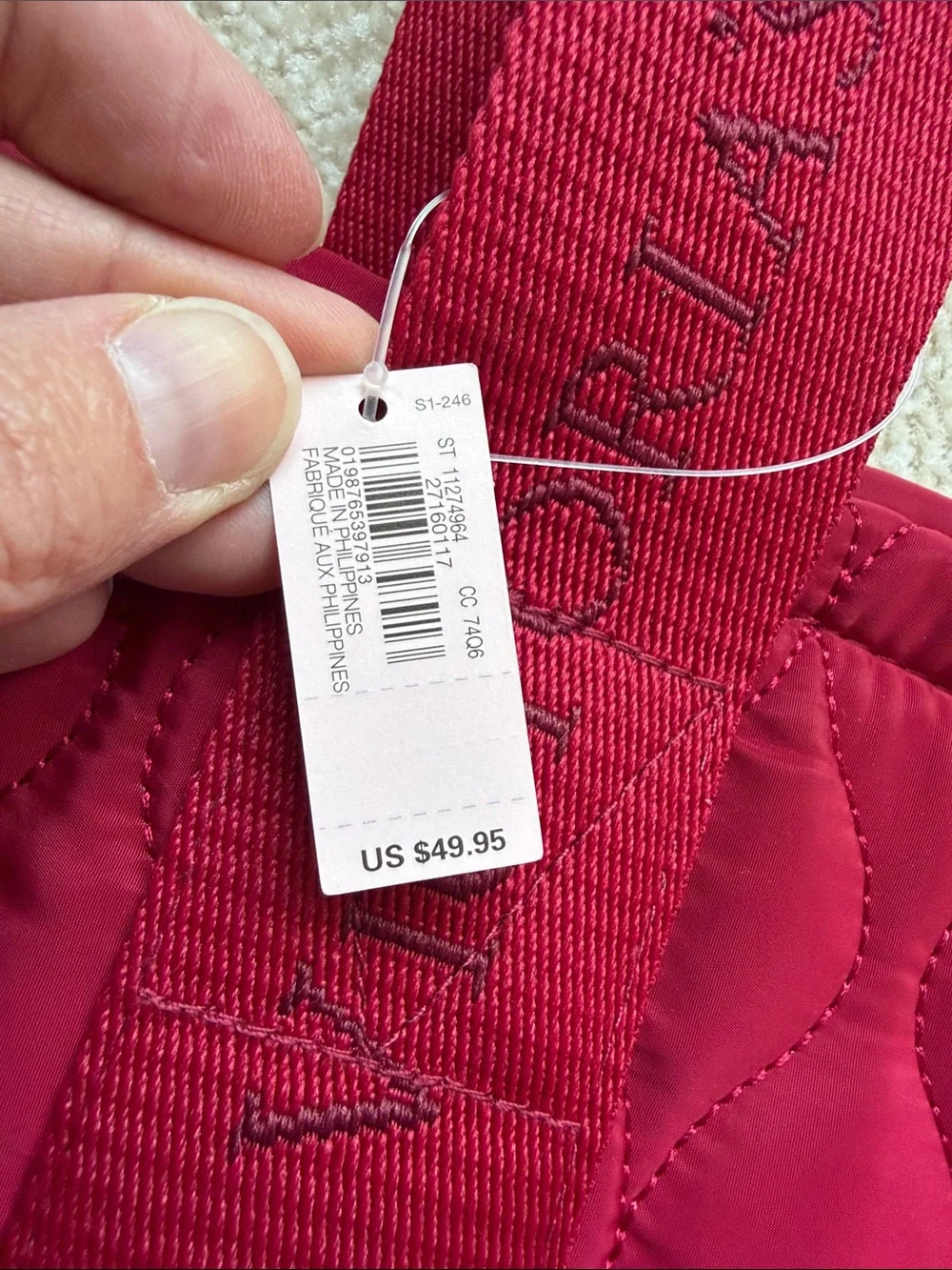 NWT Victoria's Secret Quilted large red tote bag